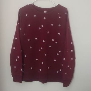 Maroon Daisy Sweater